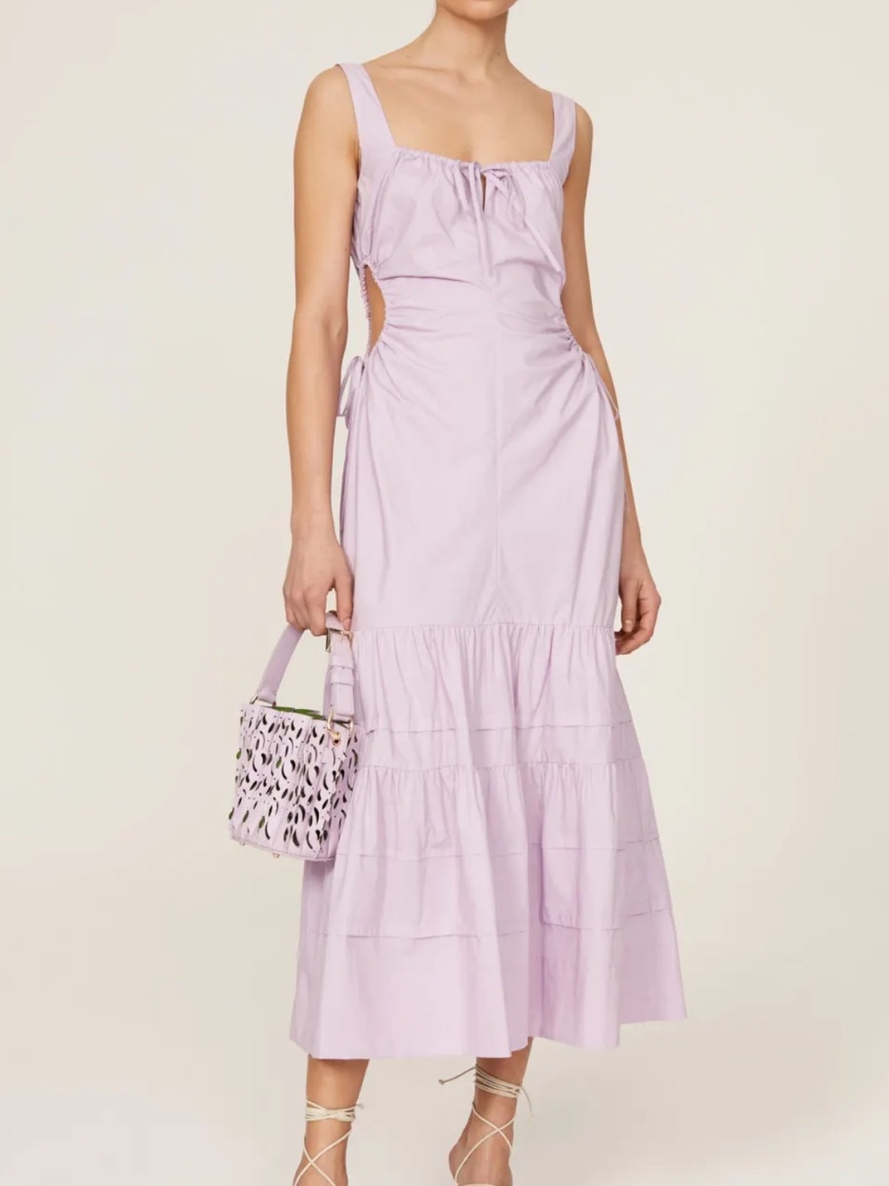 NICHOLAS Lilac Tie-Back Midi Dress